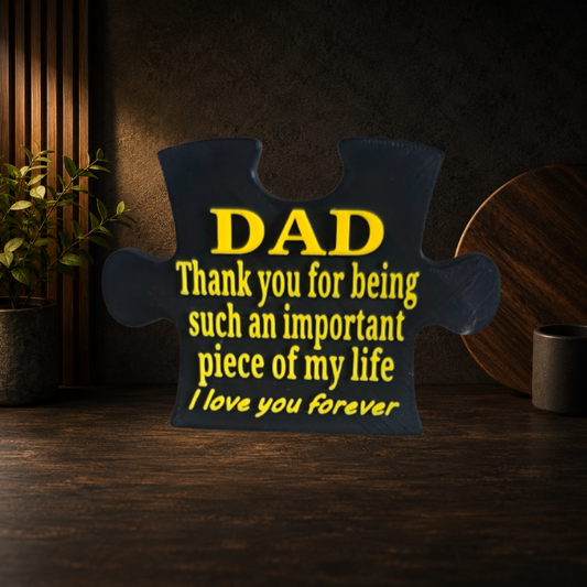 Puzzle Piece Dad Plaque