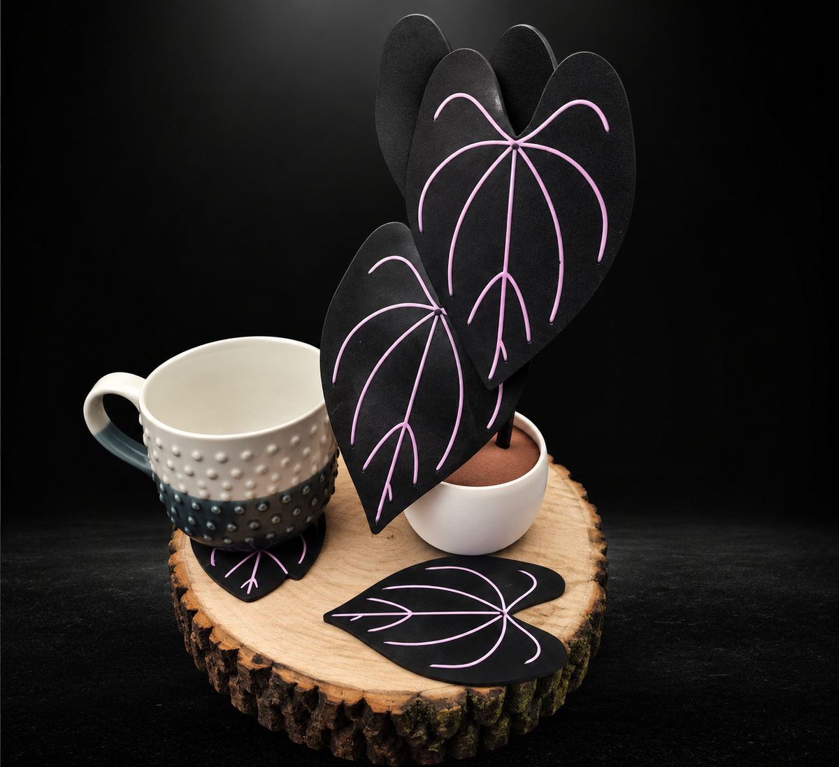 Anthurium Queen of Hearts Coaster Set